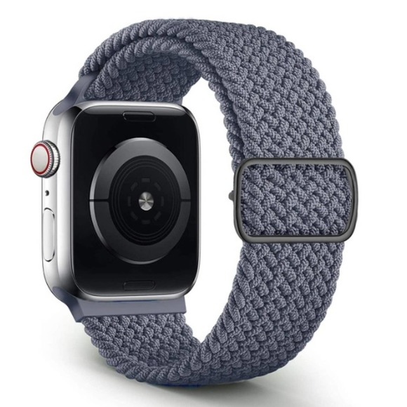 NEW Adjustable Braided Solo Loop For Apple Watch - Gray - Picture 1 of 5
